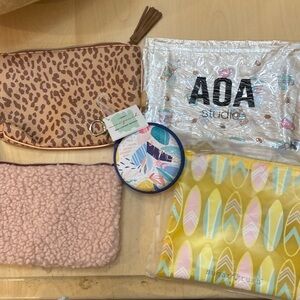 Assorted Pouches/Cosmetic Bags - 5 in Total